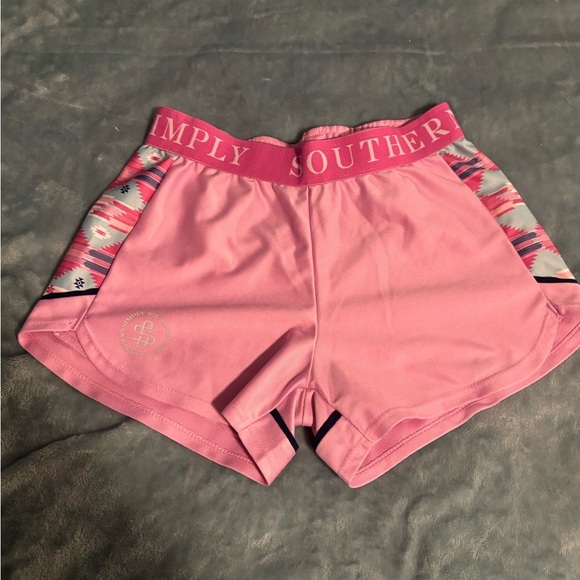 Simply Southern athletic type Shorts XS Pink Western Print. - Picture 1 of 4